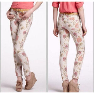 Anthropologie x Pilcro Jeans The Cigarette Slim Straight Victorian Floral 30x29